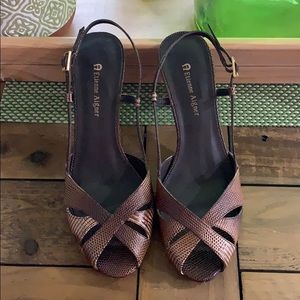 Cute Brown and Tan Slingbacks